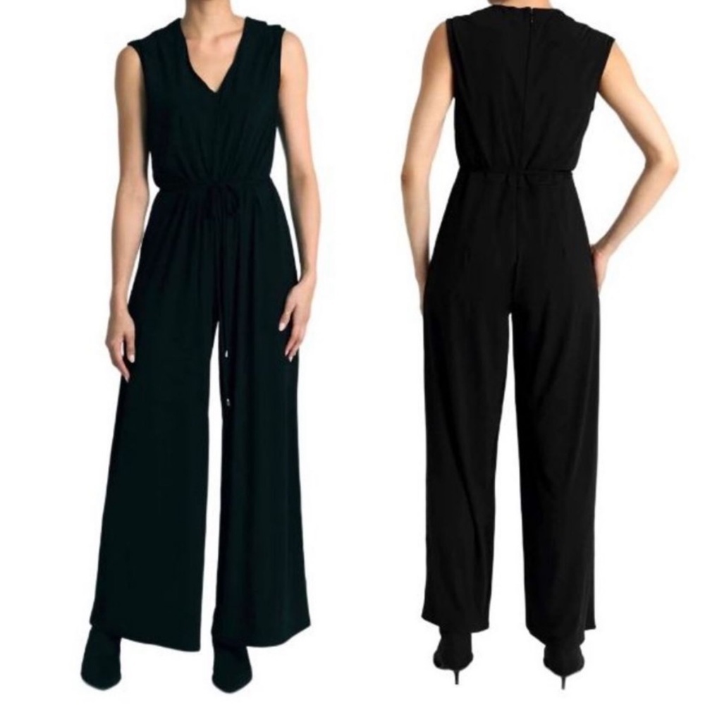 🌻NEW (w/tags!) Catherine Malandrino Black Sleeveless V-neck Jumpsuit Size XL